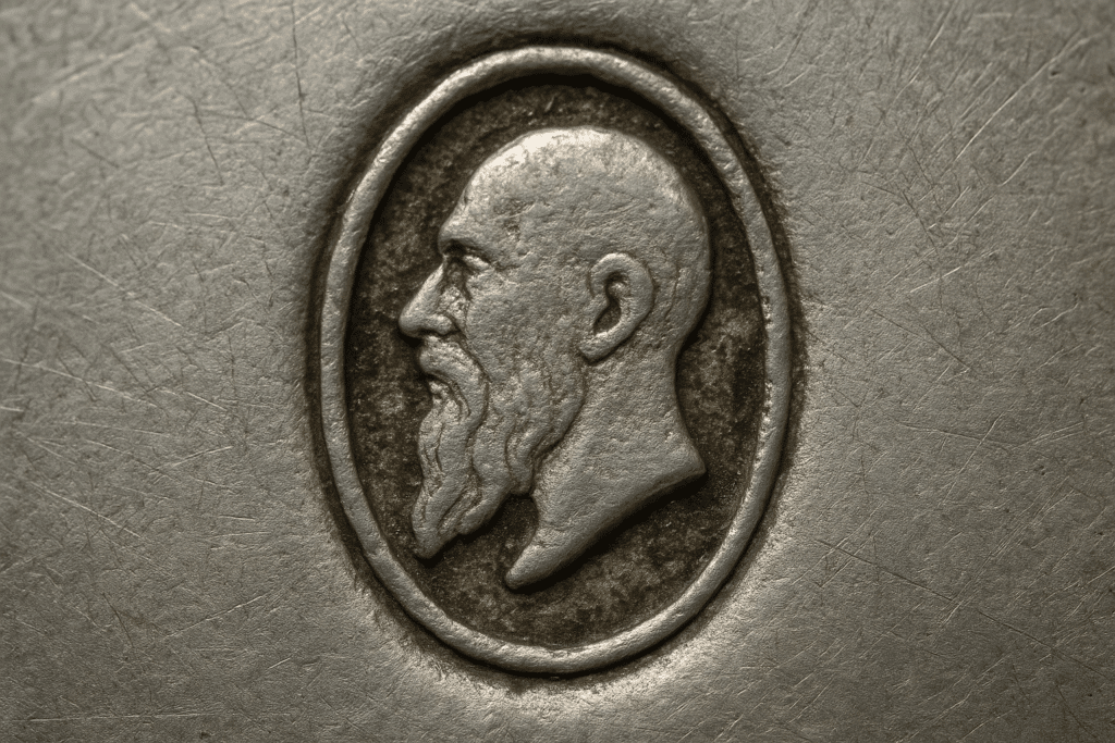 poicon francais avec une tete de vieux c'est de l'argent ancien